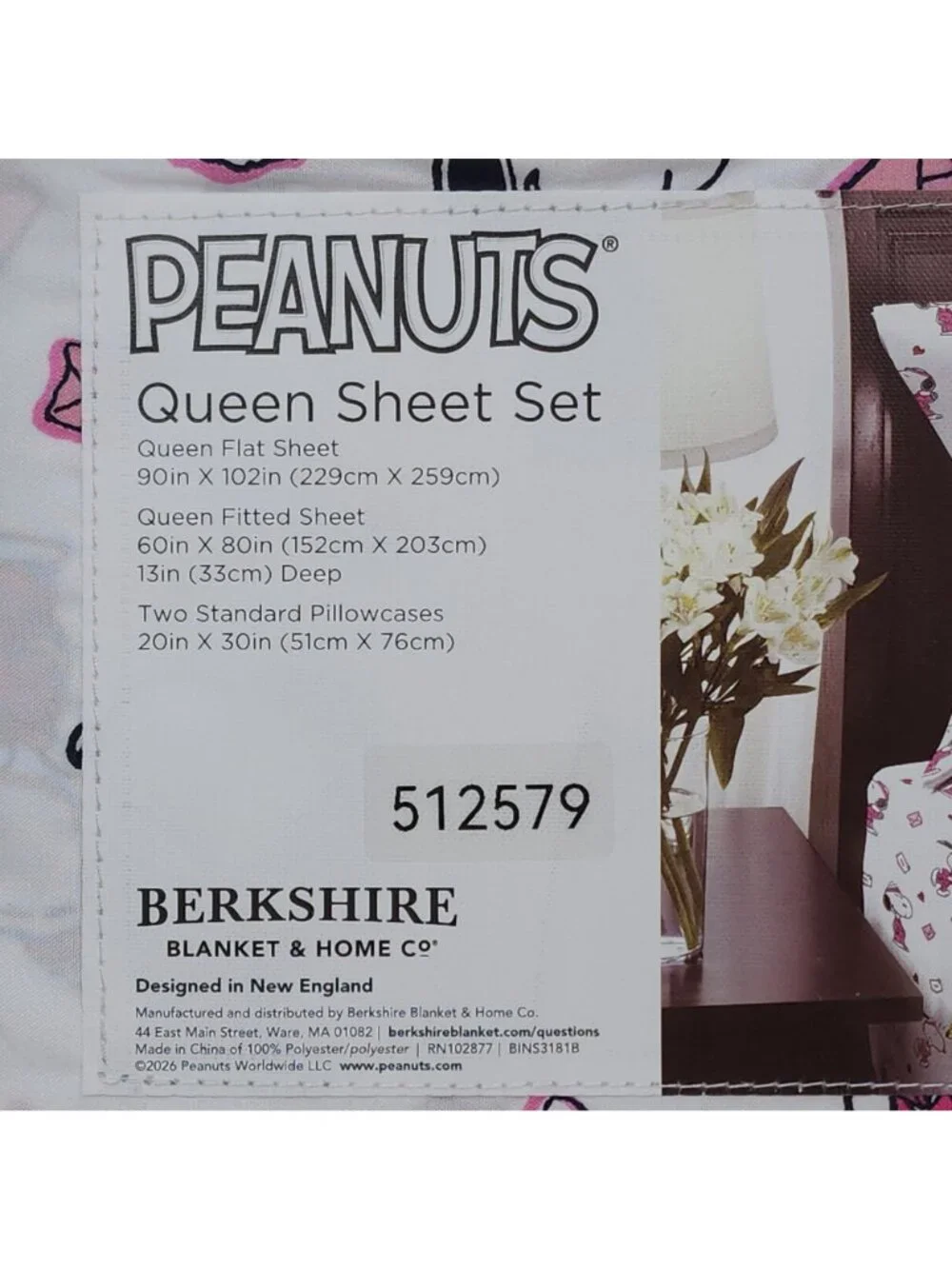 Peanuts Snoopy & Woodstock Queen Sheet Set By Berkshire Valentines Day Letters